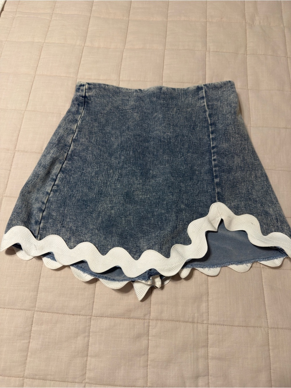 Flying Tomato Blue Washed Denim Skort